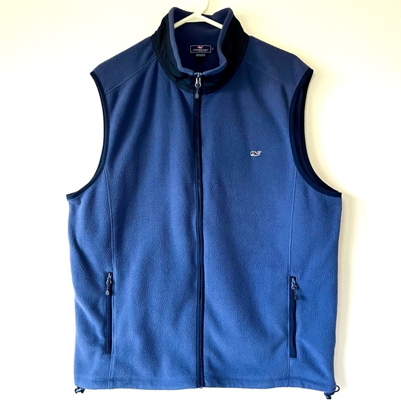 Vineyard Vines Navy Fleece Vest Men's L - Picture 2 of 5